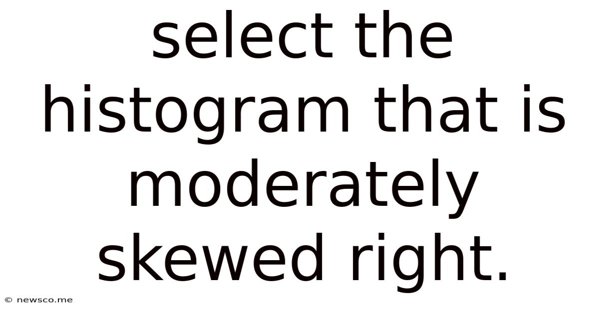 Select The Histogram That Is Moderately Skewed Right.
