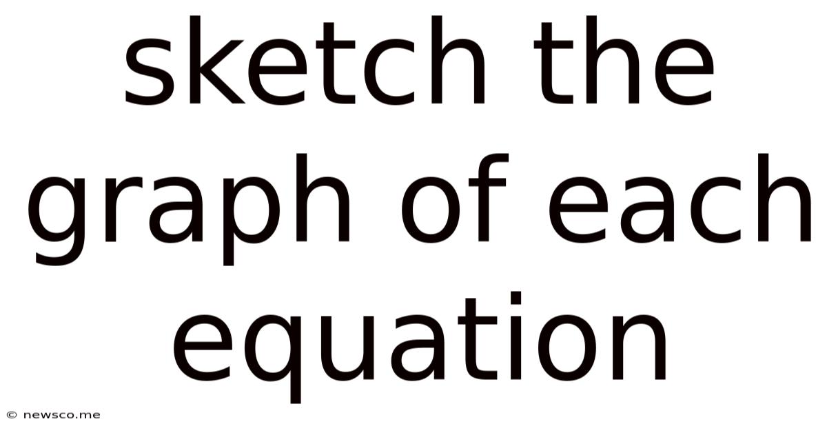 Sketch The Graph Of Each Equation