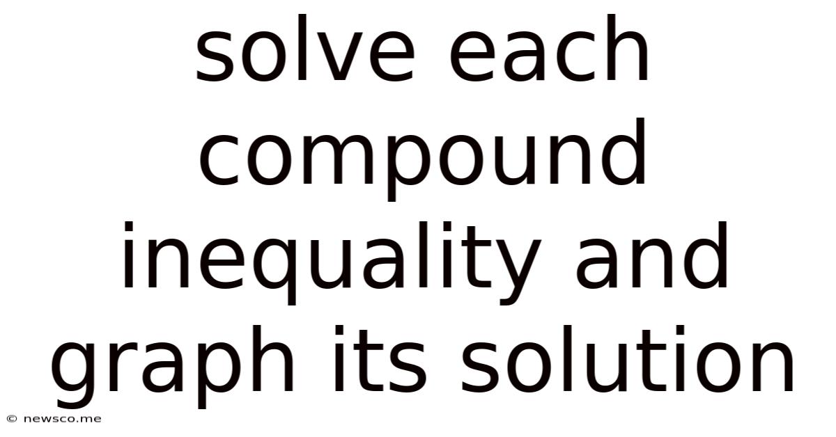 Solve Each Compound Inequality And Graph Its Solution