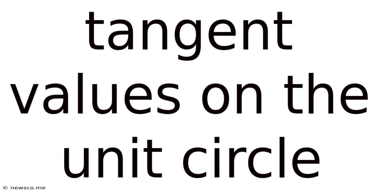 Tangent Values On The Unit Circle