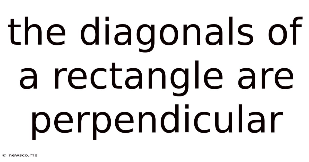 The Diagonals Of A Rectangle Are Perpendicular