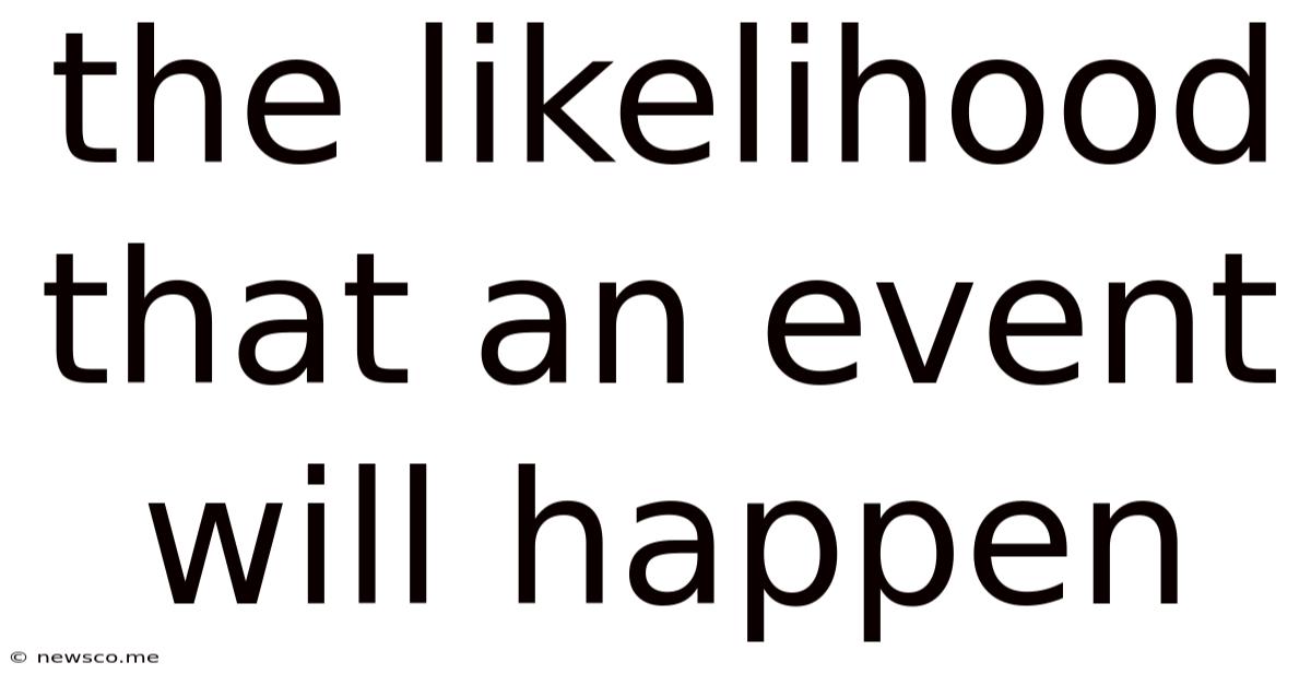 The Likelihood That An Event Will Happen