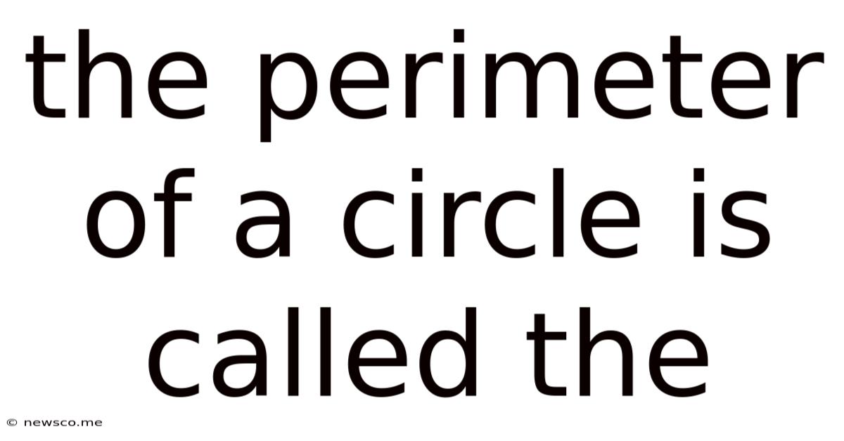 The Perimeter Of A Circle Is Called The
