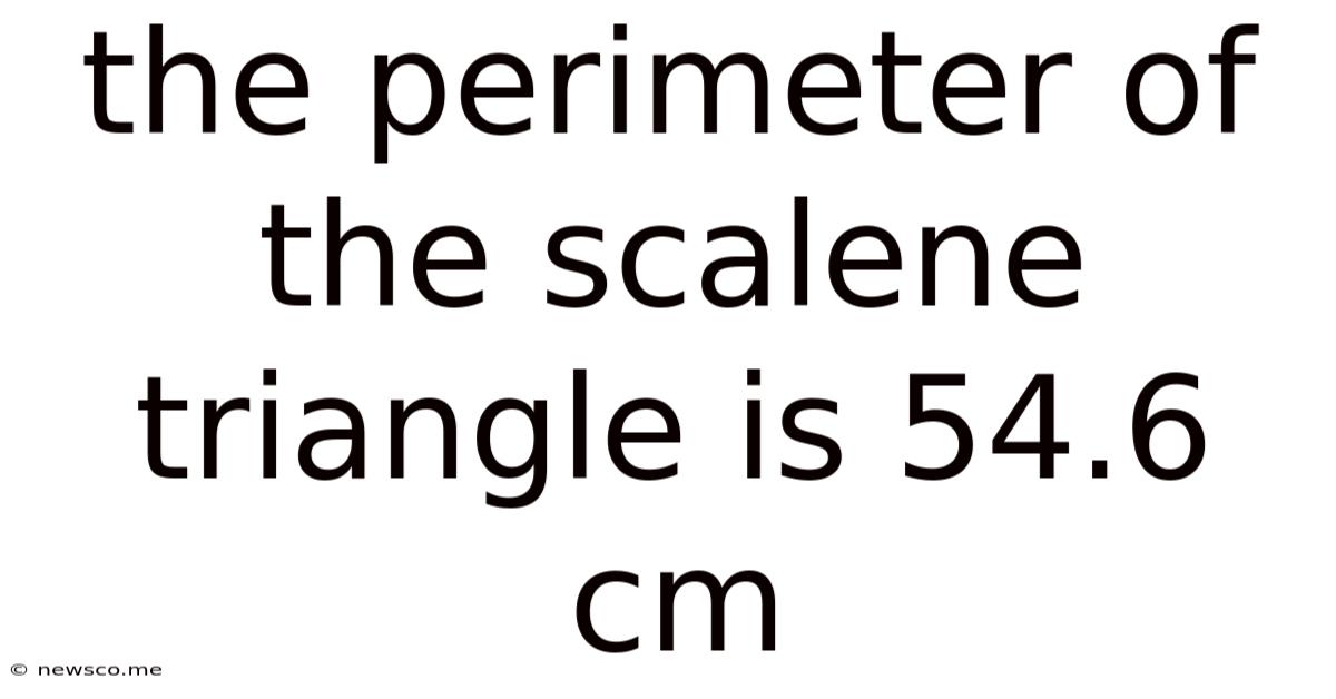 The Perimeter Of The Scalene Triangle Is 54.6 Cm