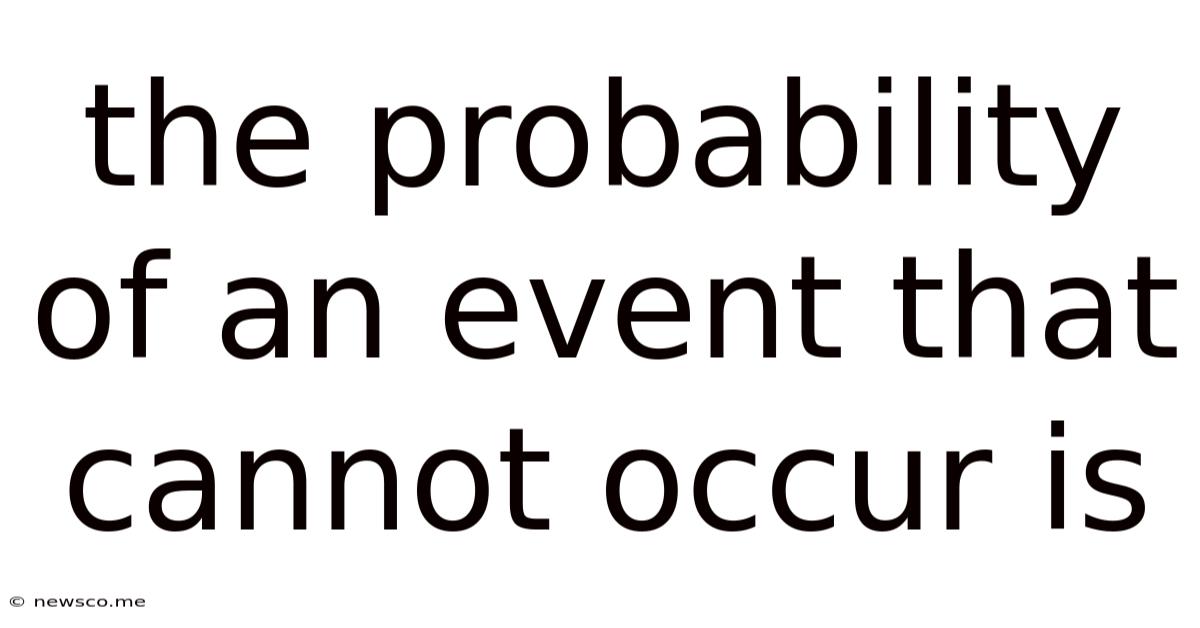 The Probability Of An Event That Cannot Occur Is