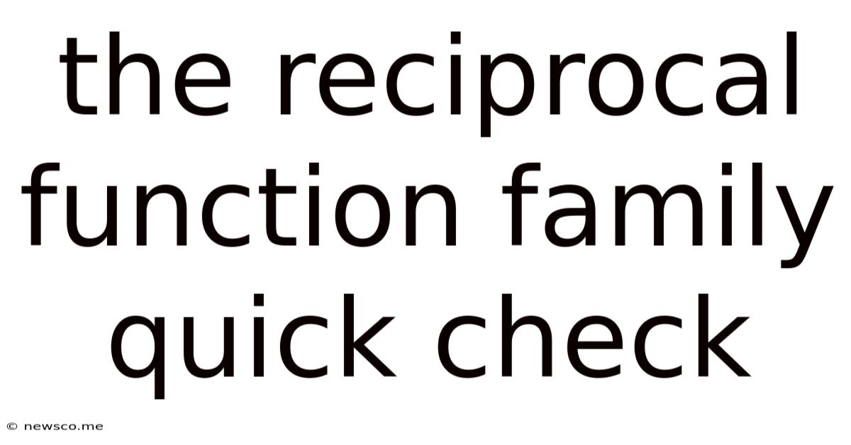 The Reciprocal Function Family Quick Check