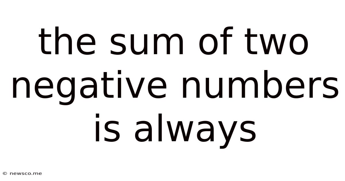 The Sum Of Two Negative Numbers Is Always