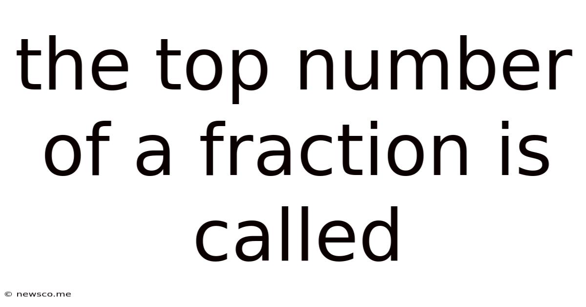 The Top Number Of A Fraction Is Called