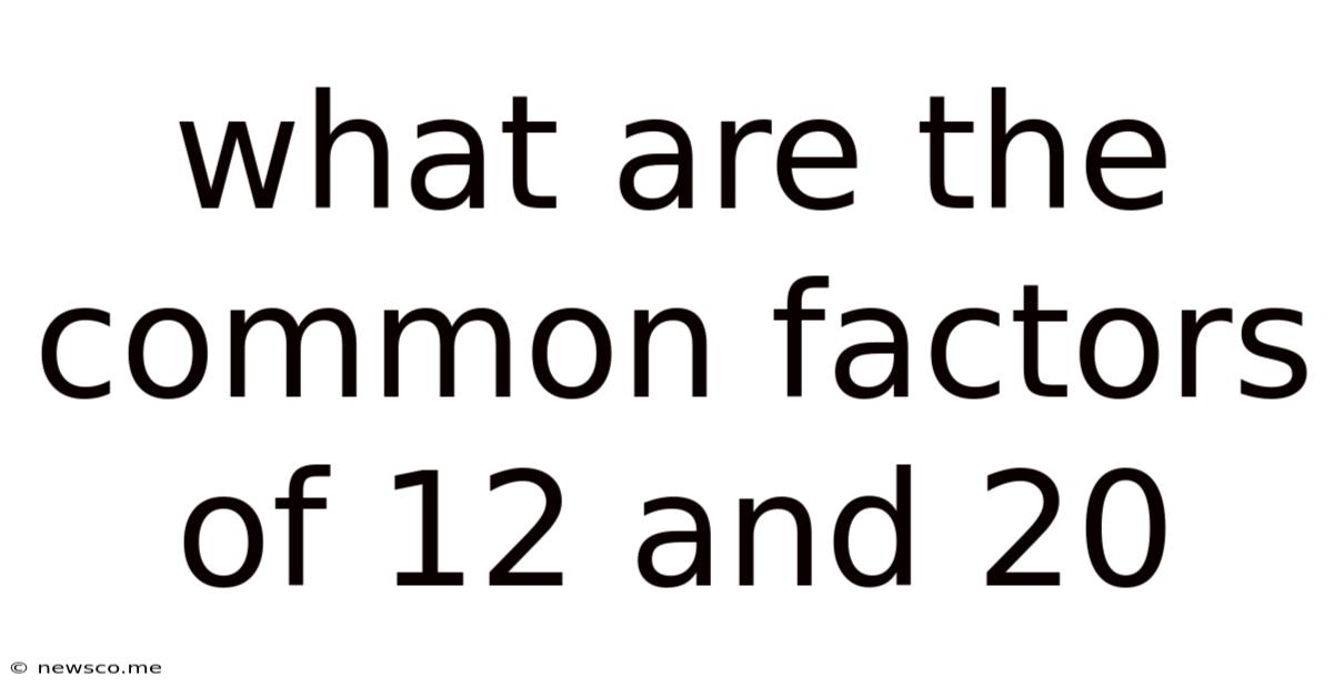 What Are The Common Factors Of 12 And 20