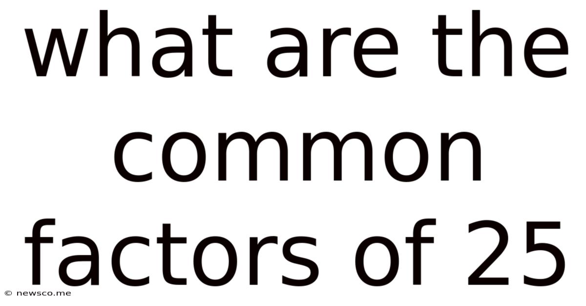 What Are The Common Factors Of 25