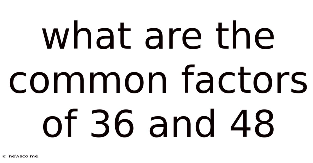 What Are The Common Factors Of 36 And 48