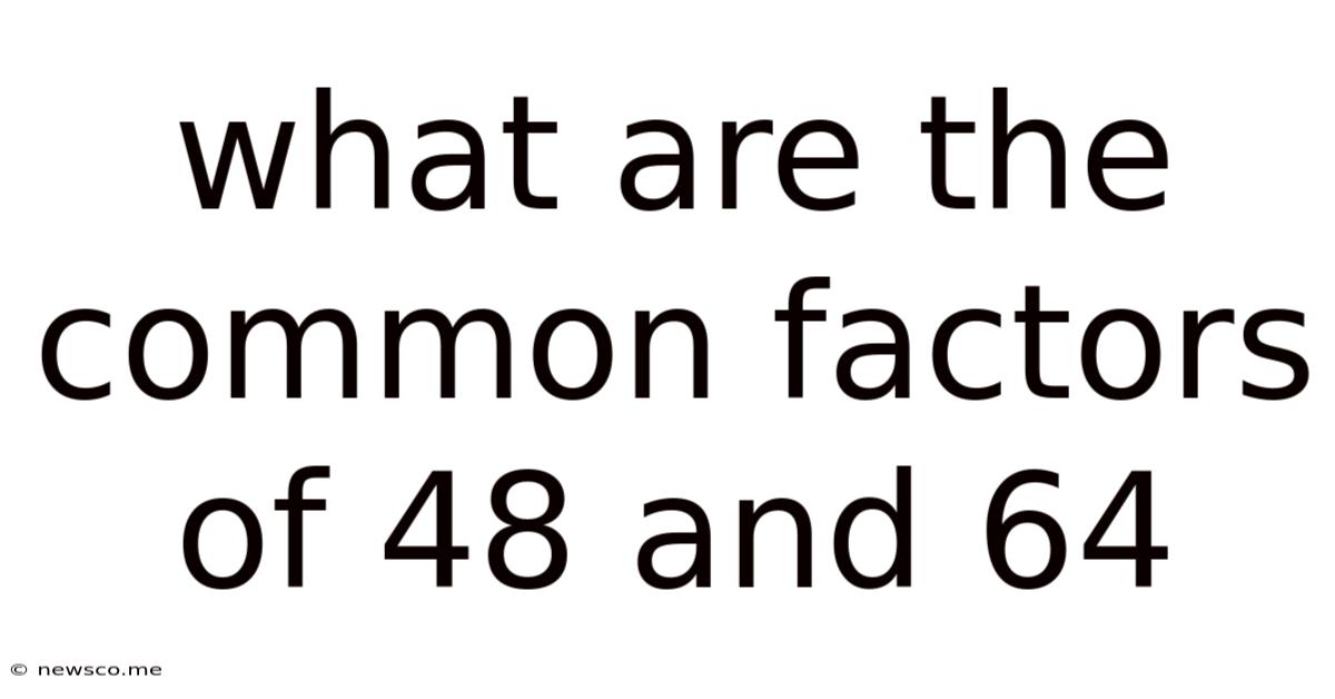 What Are The Common Factors Of 48 And 64
