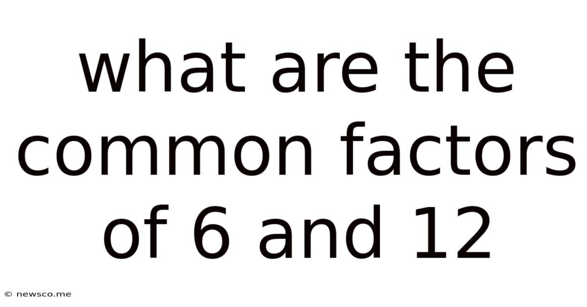 What Are The Common Factors Of 6 And 12