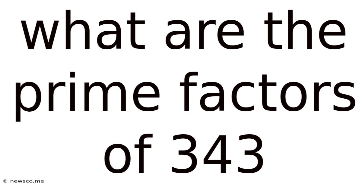What Are The Prime Factors Of 343