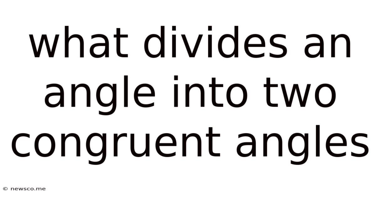 What Divides An Angle Into Two Congruent Angles