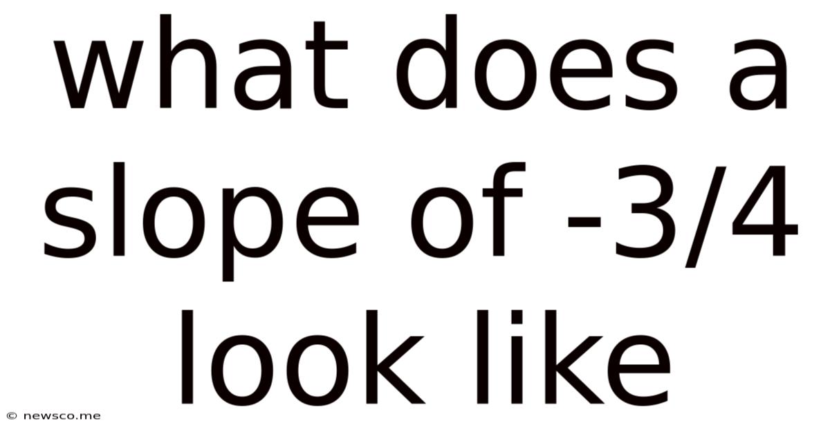What Does A Slope Of -3/4 Look Like