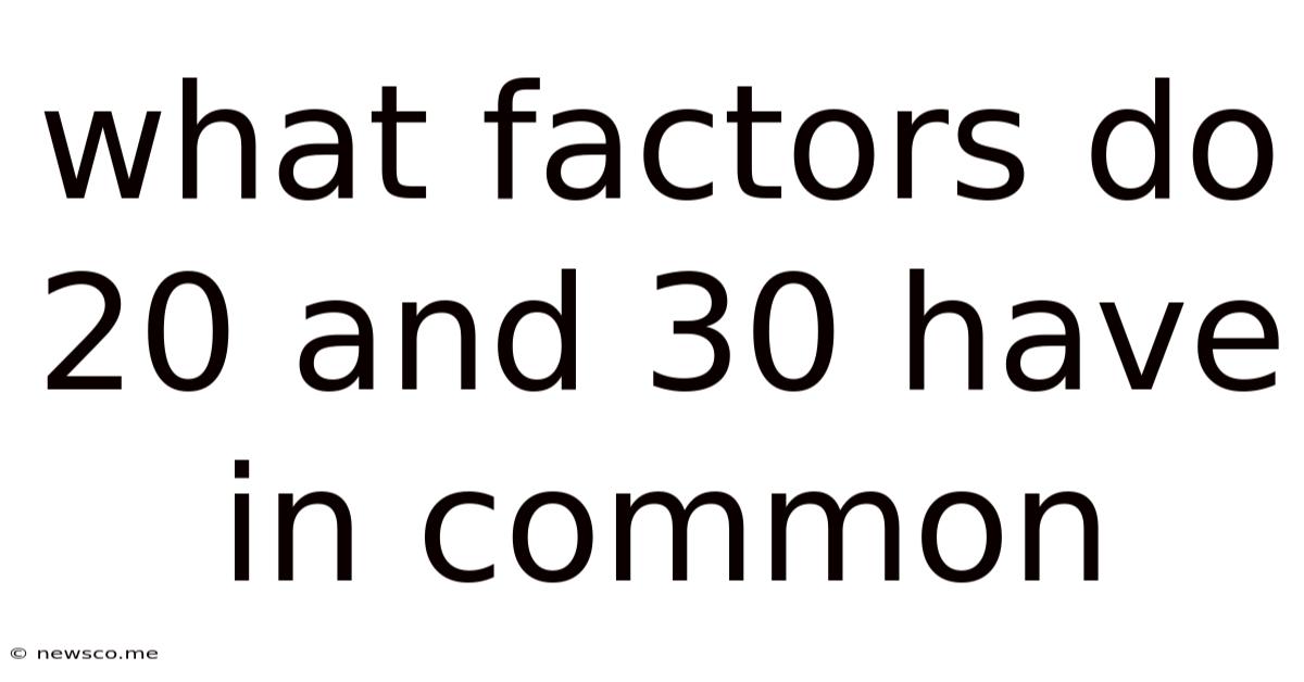 What Factors Do 20 And 30 Have In Common