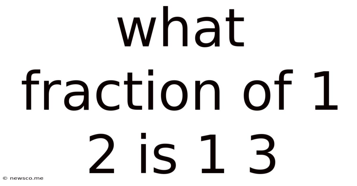 What Fraction Of 1 2 Is 1 3