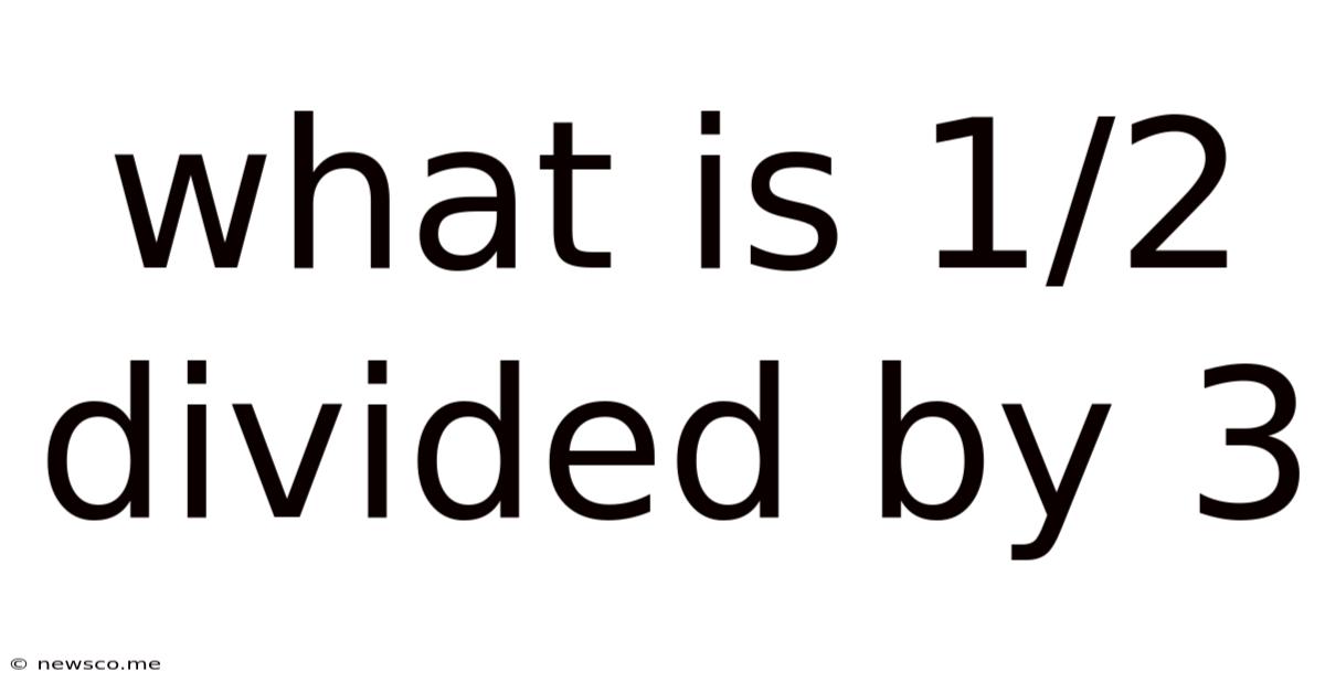 What Is 1/2 Divided By 3