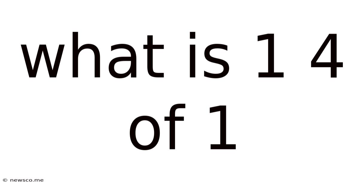 What Is 1 4 Of 1