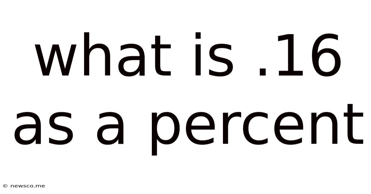 What Is .16 As A Percent