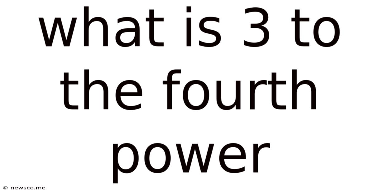 What Is 3 To The Fourth Power