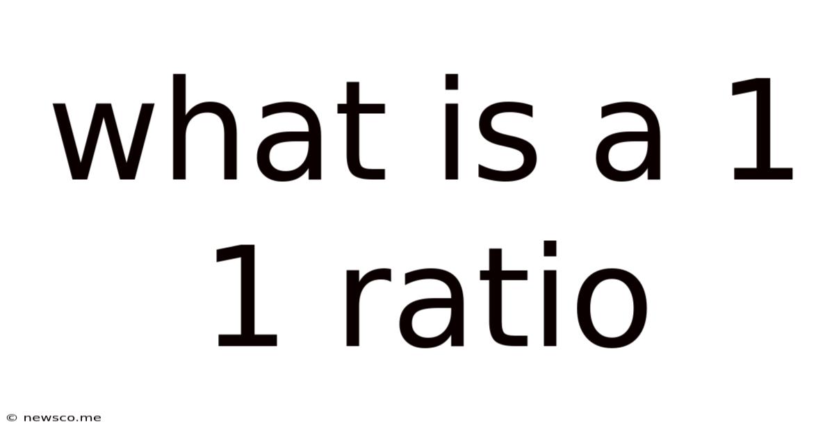 What Is A 1 1 Ratio