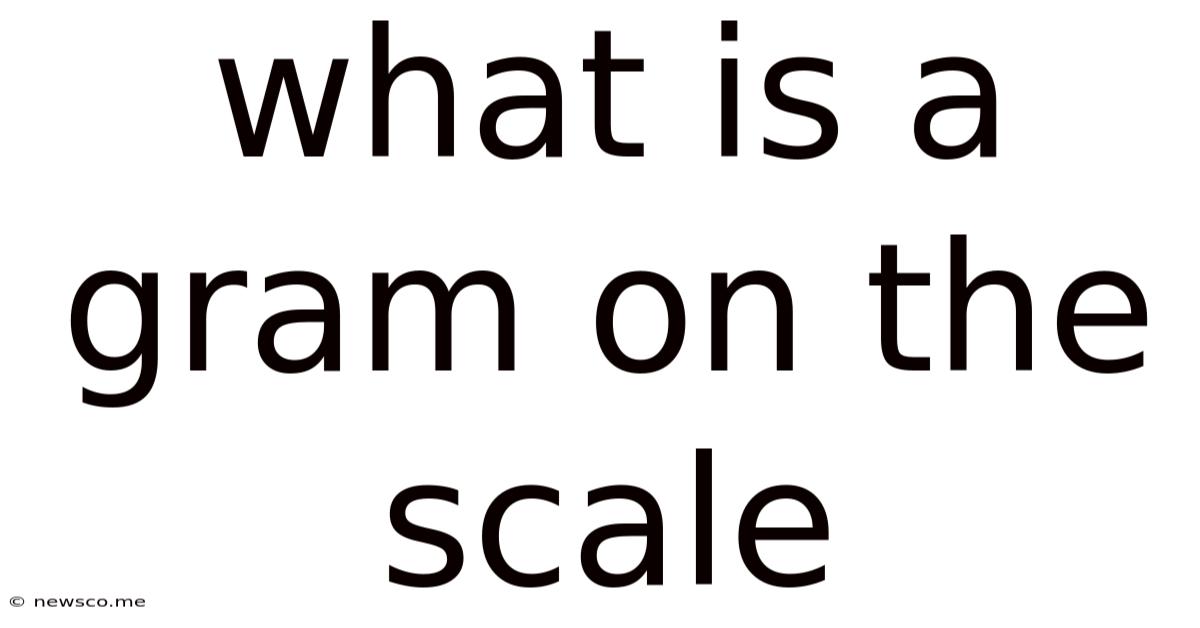 What Is A Gram On The Scale