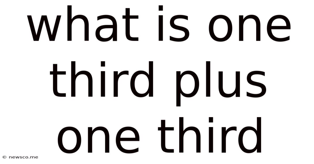 What Is One Third Plus One Third