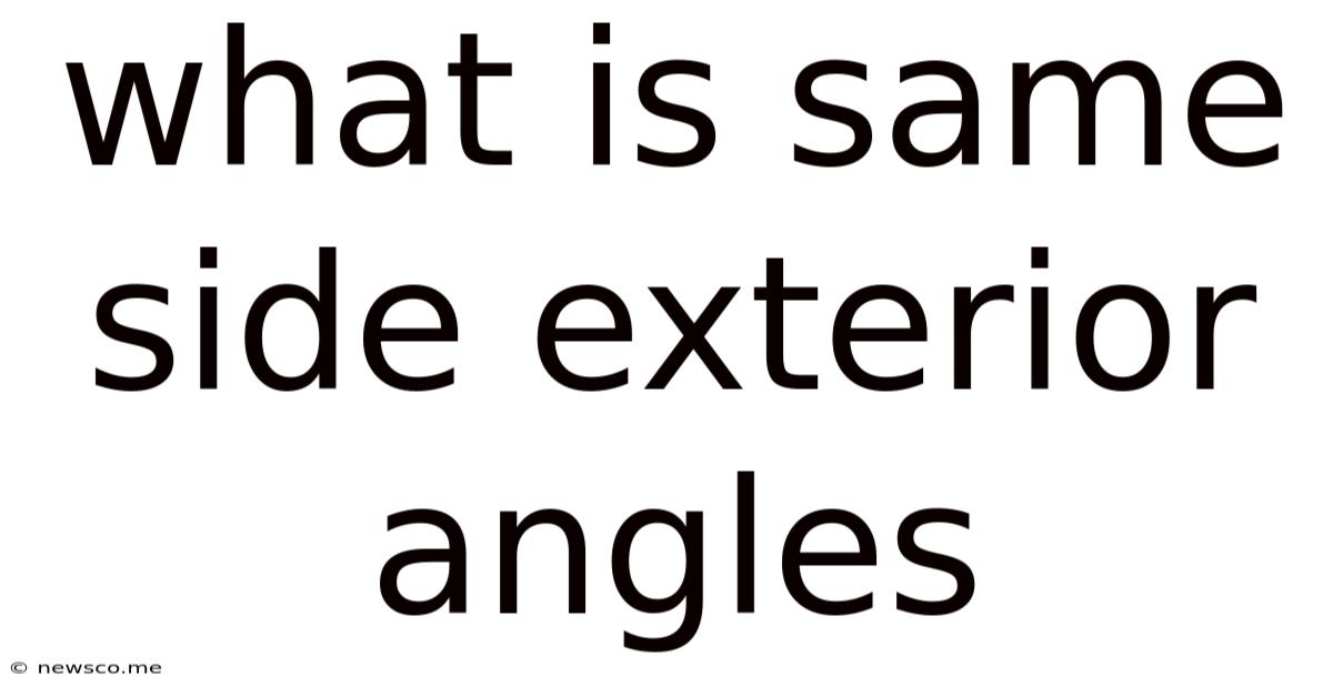 What Is Same Side Exterior Angles