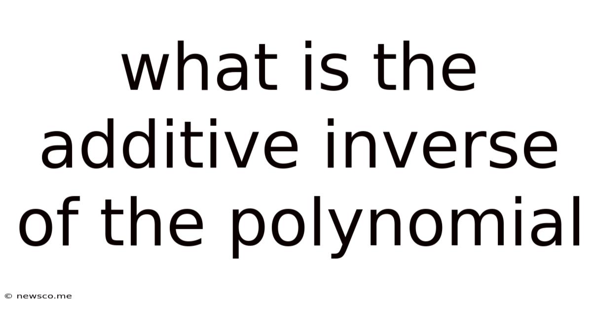 What Is The Additive Inverse Of The Polynomial