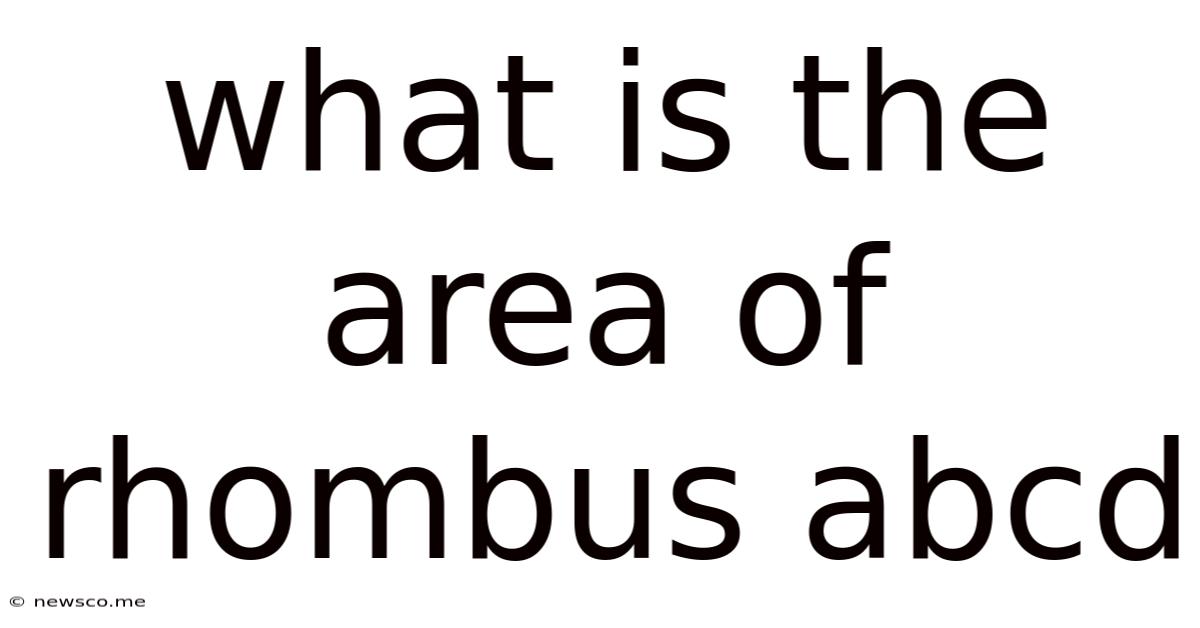 What Is The Area Of Rhombus Abcd