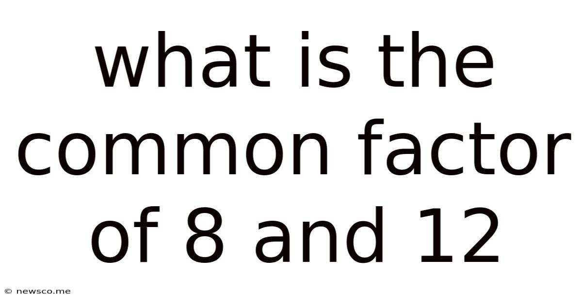 What Is The Common Factor Of 8 And 12