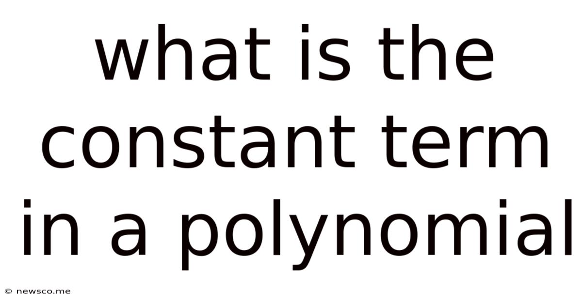 What Is The Constant Term In A Polynomial