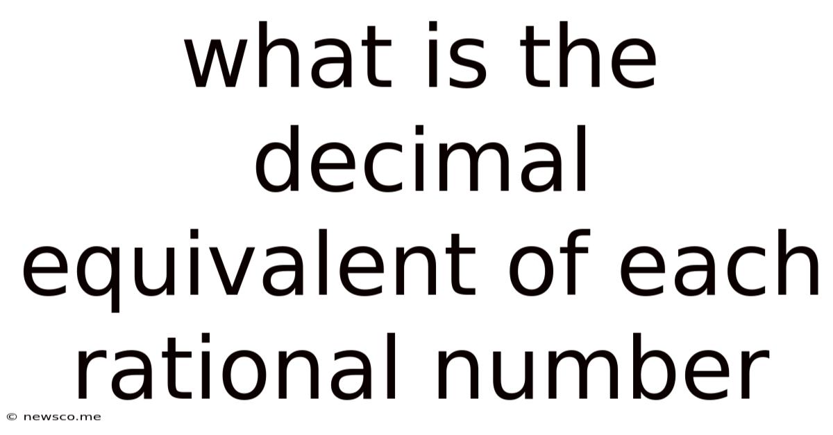 What Is The Decimal Equivalent Of Each Rational Number