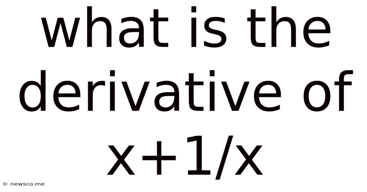 What Is The Derivative Of X+1/x