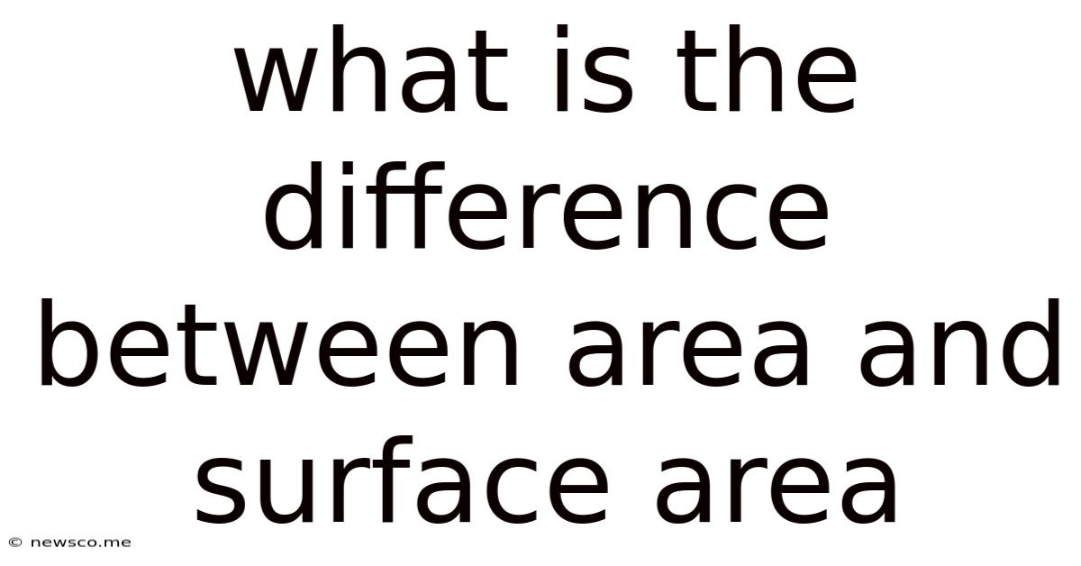 What Is The Difference Between Area And Surface Area