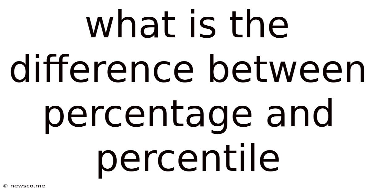 What Is The Difference Between Percentage And Percentile
