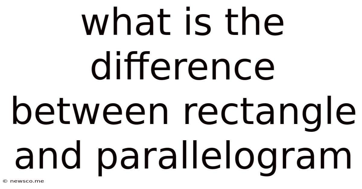 What Is The Difference Between Rectangle And Parallelogram