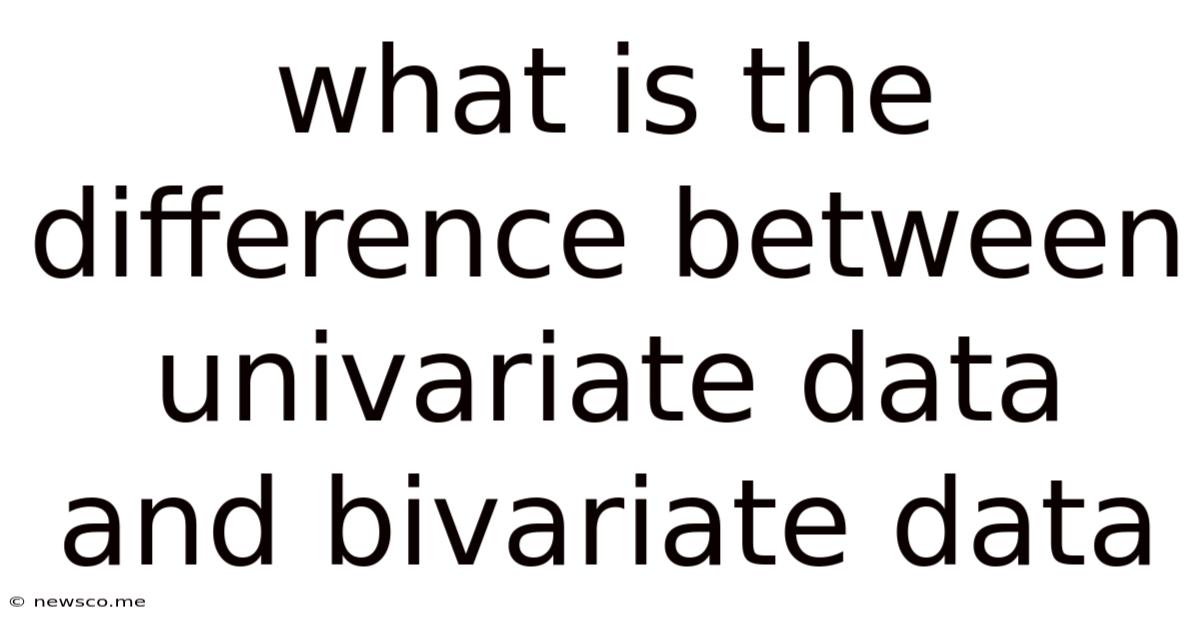 What Is The Difference Between Univariate Data And Bivariate Data