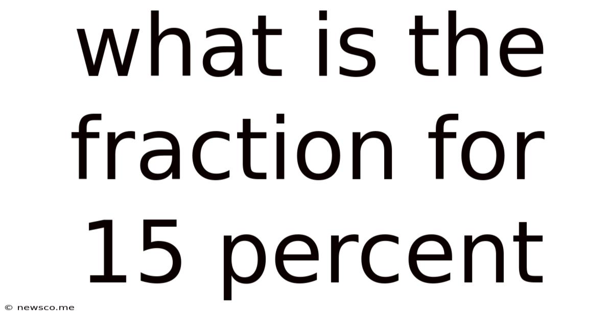 What Is The Fraction For 15 Percent