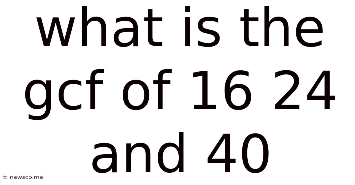 What Is The Gcf Of 16 24 And 40