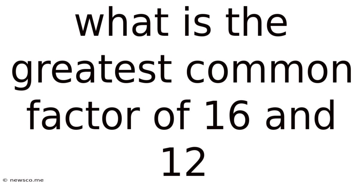 What Is The Greatest Common Factor Of 16 And 12