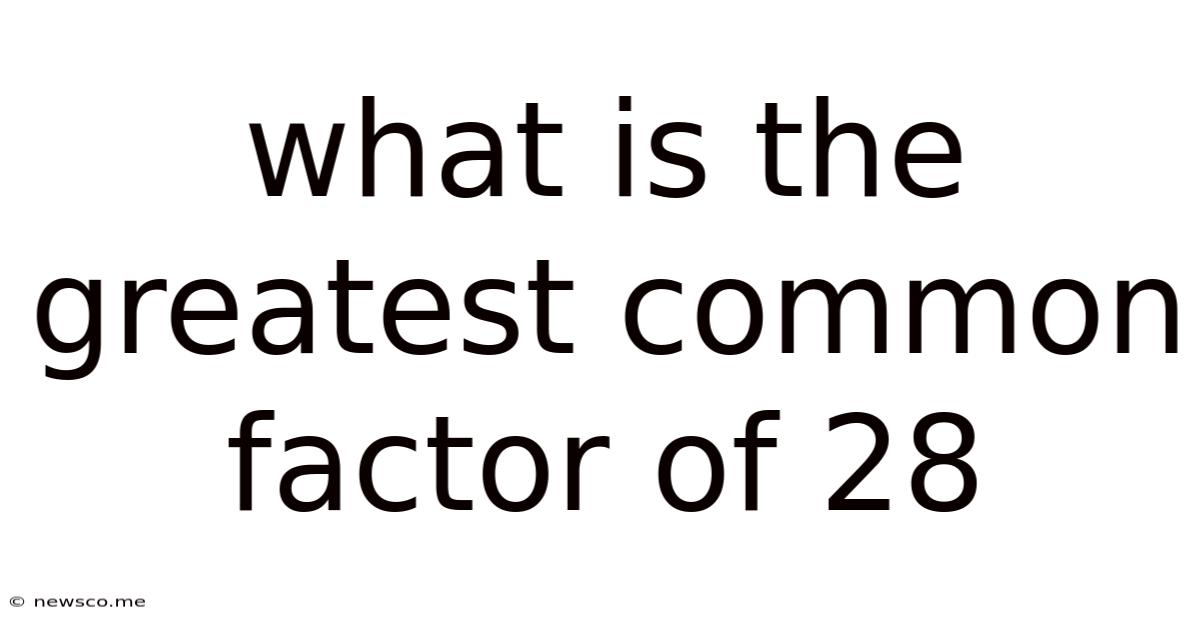 What Is The Greatest Common Factor Of 28