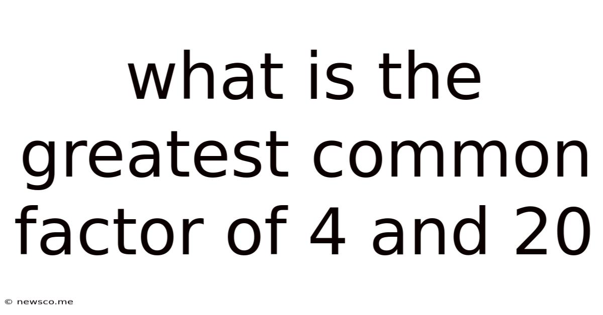 What Is The Greatest Common Factor Of 4 And 20