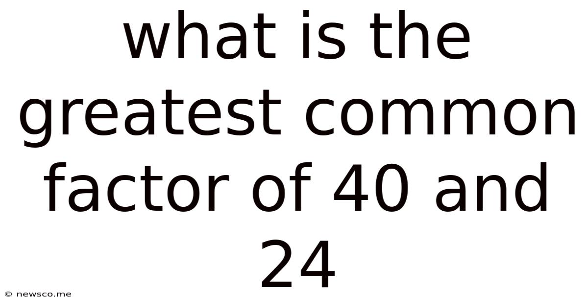 What Is The Greatest Common Factor Of 40 And 24