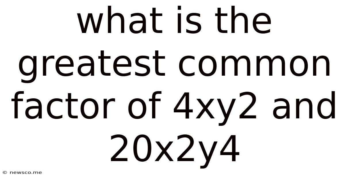 What Is The Greatest Common Factor Of 4xy2 And 20x2y4