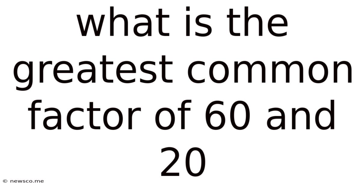 What Is The Greatest Common Factor Of 60 And 20