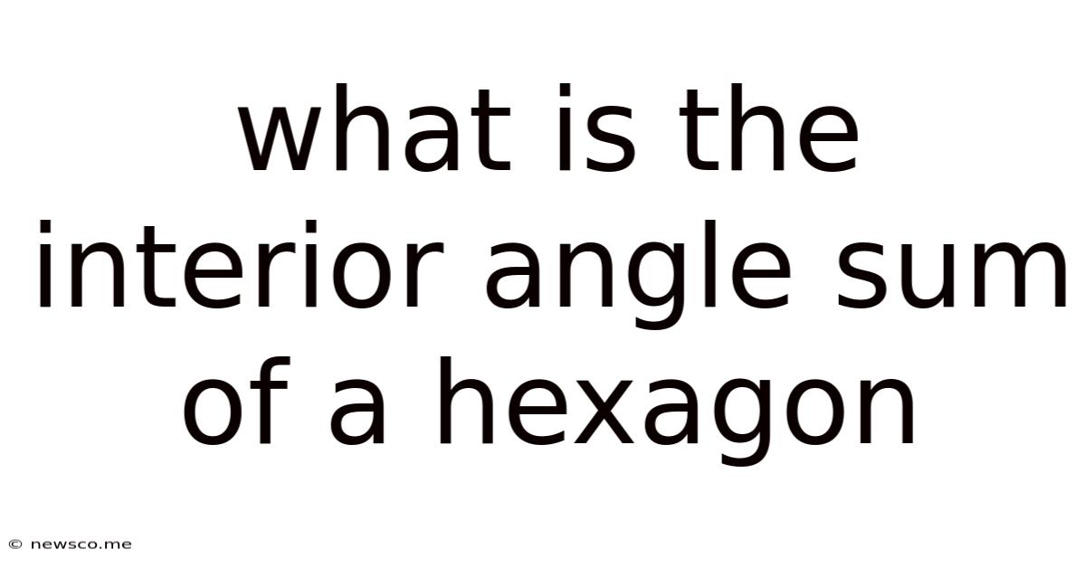 What Is The Interior Angle Sum Of A Hexagon