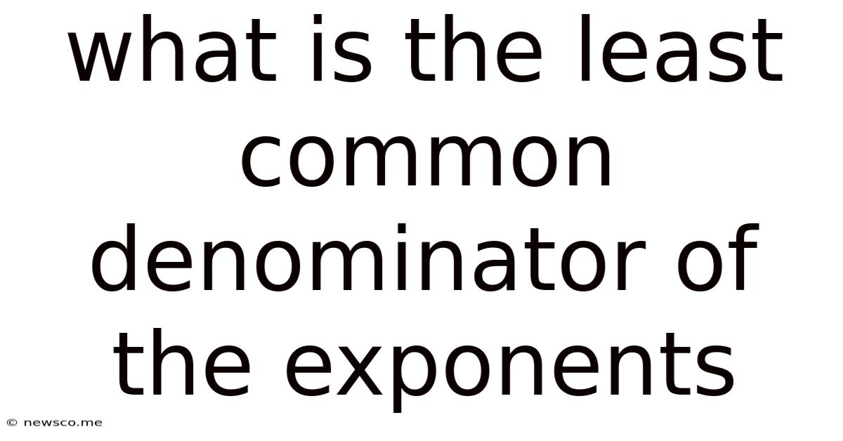 What Is The Least Common Denominator Of The Exponents